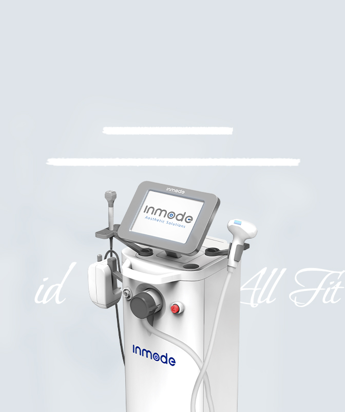 ID Allfit InMode device at ID Clinic with cursive text