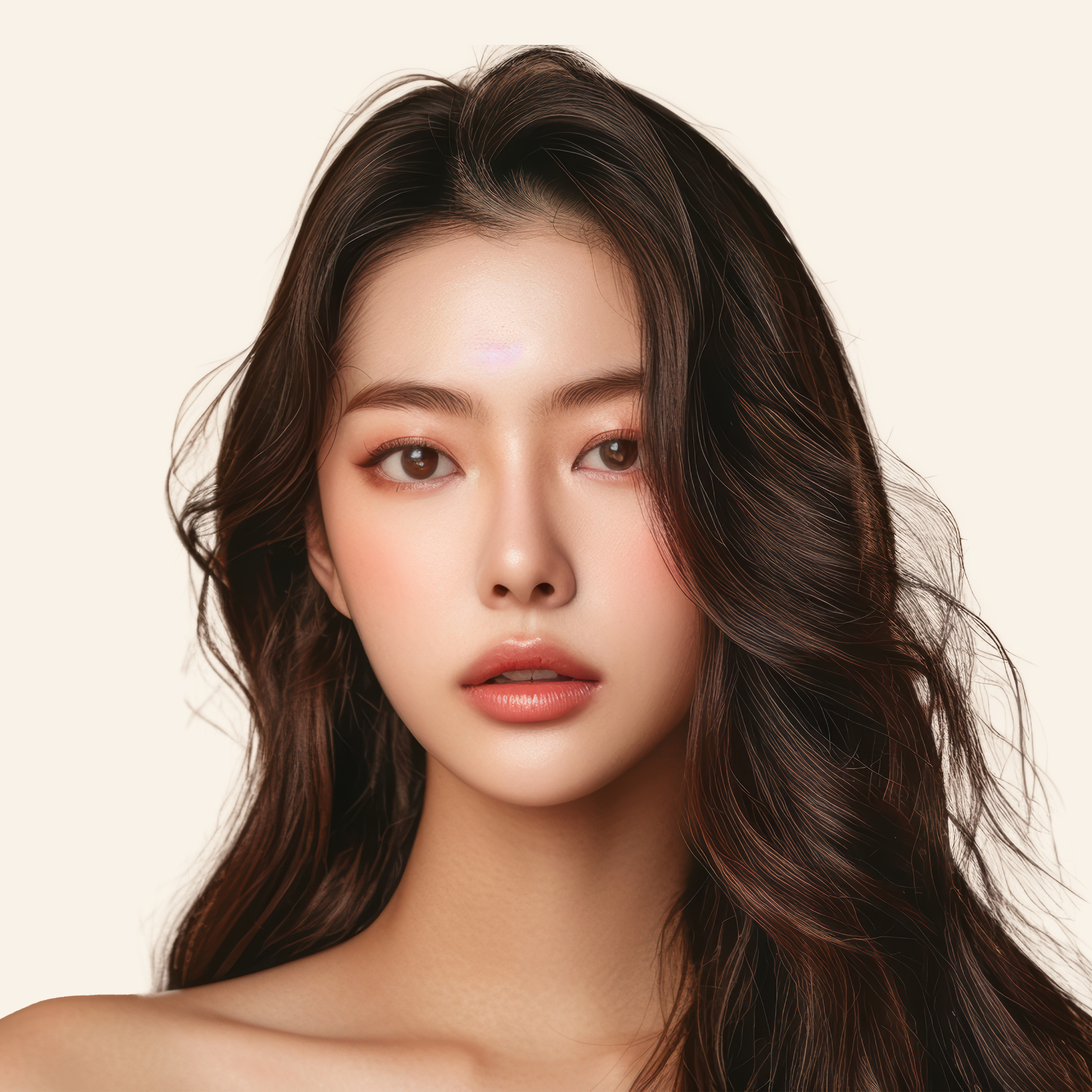 Model with a more perfect facial line through custom-designed Ulthera treatment